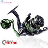 Latutterfly Ultralight Spinning Fishing Reel อัตราทดเกียร์5.2:1 13 + 1bb Max Drag Power Fishing Tackle พร้อมที่จับโลหะ【cod】