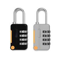 2 Piece Combination Padlock Small Waterproof Padlocks Black&amp;Silver for School Gym Locker, Gate, Shed, 4 Digit Code Security Locks