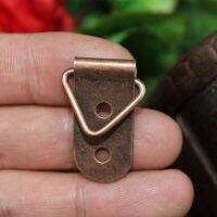 Vintage Iron Triangle D-Ring 2 Holes Hanging Picture Oil Painting Mirror Frame Hooks Hangers,Red Bronze Tone,42*14Mm,50Pcs