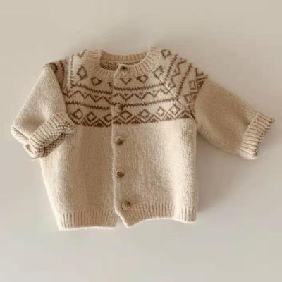 2022 Spring New Baby Sweater Boys And Girls Knit Cardigans Coat Newborn Knitwear Toddler Long Sleeve Cotton Baby Jacket Tops