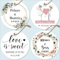 hot【cw】 Custom Wedding Tags Labels Favors Birthday Your Photo Logo Personalized Pieces Round