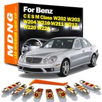 MDNG ชุดไฟประตูโดมภายในรถหลอดไฟรถยนต์แอลอีดี Canbus สำหรับ Mercedes Benz C E S M คลาส W202 W203 W204 W210 W211 W212 W221 W220