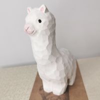 Alpaca ไม้แกะสลักเครื่องประดับพื้นบ้าน Handmade ไม้งานฝีมือตกแต่งบ้าน