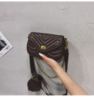 Female Luxury PU Leather Casual Chains Belt Composite Bag Lady Travel Crossbody Bag Handbag and Purse