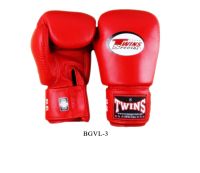 นวมซ้อมชกทวินส์ สเปเชี่ยล สีแดง หนังแท้ 100% Twins special  Boxing Gloves BGVL-3 Red 8,10,12,14,16 oz Genuine leather 100% Muay Thai Sparring MMA K1