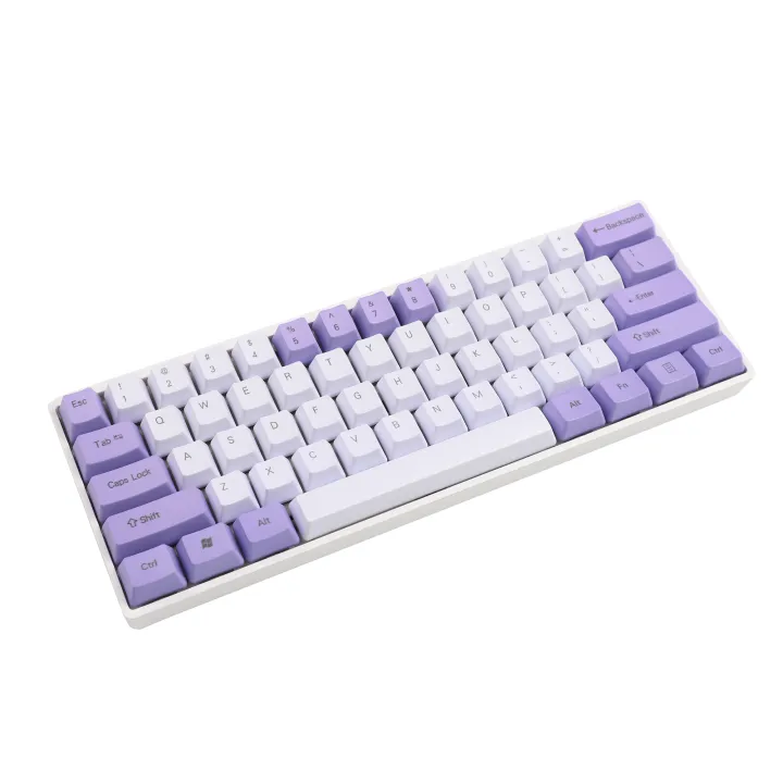 YMDK GK61 V3 Lite Gasket RGB OEM Purple White Mix Keycap Hotswappable ...