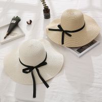 2022 New Simple Foldable Wide Brim Floppy Girls Straw Beach Hat Sun Hat Beach Women Summer Hat UV Protect Travel Lady Hat Female