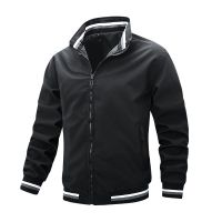 [COD] and autumn all-match loose zipper non-hooded plain black casual side seam pockets spot jacket