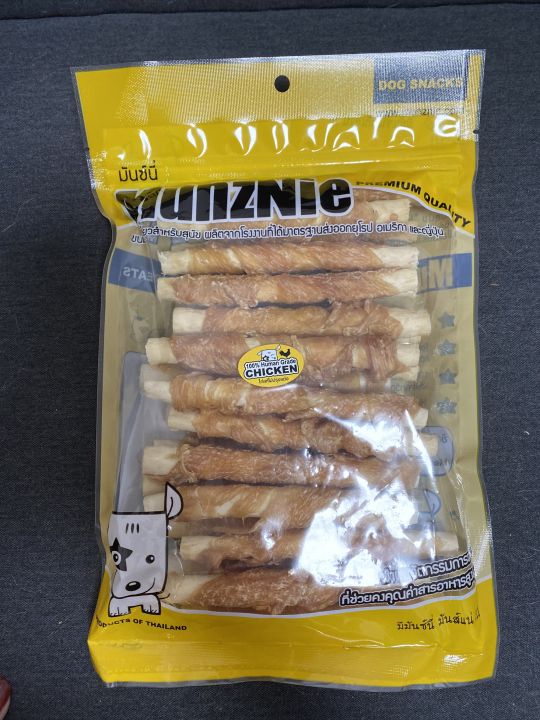 munznie-มันนี่ซองใหญ่-ขนมสุนัข-ขนมหมา-อาหารว่างสุนัข-อกไก่พันครันชี่-24ชิ้น-1-ซอง