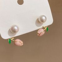 Tulip Flower Pearl Earrings