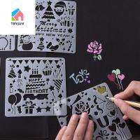 Trejuv อุปกรณ์งานฝีมือแบบ DIY ชุดลายฉลุแบบกลวงสำหรับสัตว์เลี้ยงงานประดิษฐ์ทำมือด้วยการพ่นสีแม่พิมพ์ที่นำมาใช้ใหม่ได้ตกแต่งแบบ DIY เป็นชั้นๆอัลบั้มสมุดเก็บภาพลายฉลุ