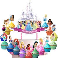 Snow Queen Princess Party Supplies Tableware ชุดถ้วยผ้าปูโต๊ะเค้ก Toppers ตกแต่ง Party Favor สำหรับ Girls