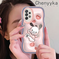 Chenyyyka เคสปลอกสำหรับ Samsung กาแลคซี A72 4G A72 5G A73 5G 3D ลายการ์ตูนน่ารัก Pochacco สีสันสดใสขอบเคสโทรศัพท์แบบใสนิ่มเปลือกซิลิโคนที่สร้างสรรค์เลนส์กล้องถ่ายรูปเคสโปร่งใสป้องกันการกระแทก