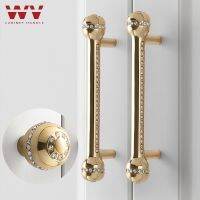 WV High Quality Diamond Ball Type Cabinet Handle Gold Pulls Wardrobe Door Knobs 3 Color Zinc Alloy Household Furniture Hardware