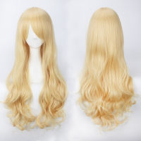 wc2.1 วิกผมสีบลอนด์ทอง วิกผมสีBlondดัดลอนธรรมชาติยาวสวย ความยาว 75-80cm. Wig Fashion Costume Party Cosplay Fancy Outfit