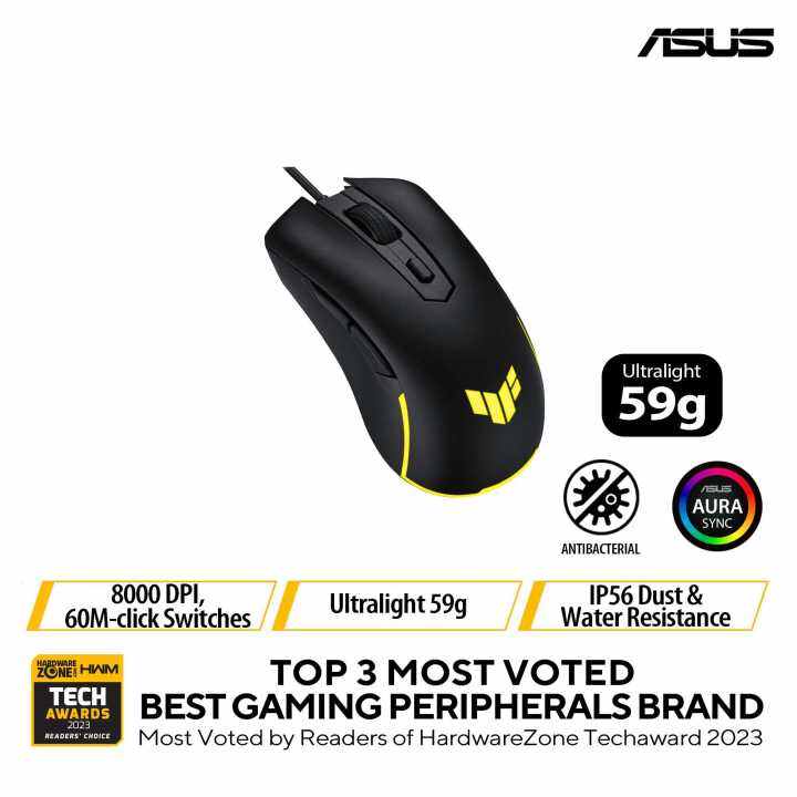 ASUS TUF Gaming M3 Gen II P309 is an ultralight 59gram wired gaming