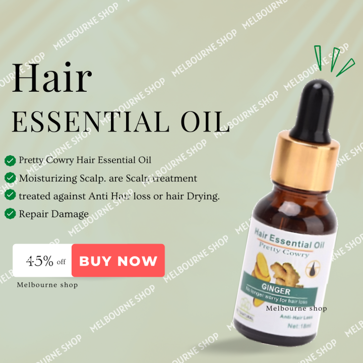 【100 ORIGINAL】Pretty Cowry Hair Essential oil Ginger repair damage
