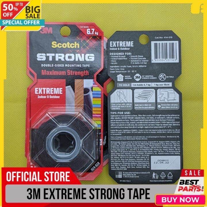 ☞3M Scotch Extremely Strong Mounting Double Sided Tape Lazada PH