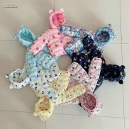 Áo Phao cho bé Doly kids. Áo khoác phao tai gấu in hinh cực xinh