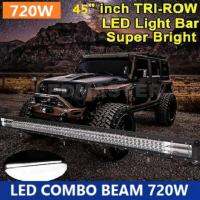 สว่างจัดเต็ม ส่งฟรี !! [High Quality] 720W 45 INCH. Tri-row Combo beam LED Light Bar  ไฟรถยนต์บาร์ยาว ไฟหน้ารถ สปอร์ตไลท์ไฟรถยนต์ led ไฟท้าย 720 วัตต์ ขนาด 45 นิ้ว รุ่น SuperBright