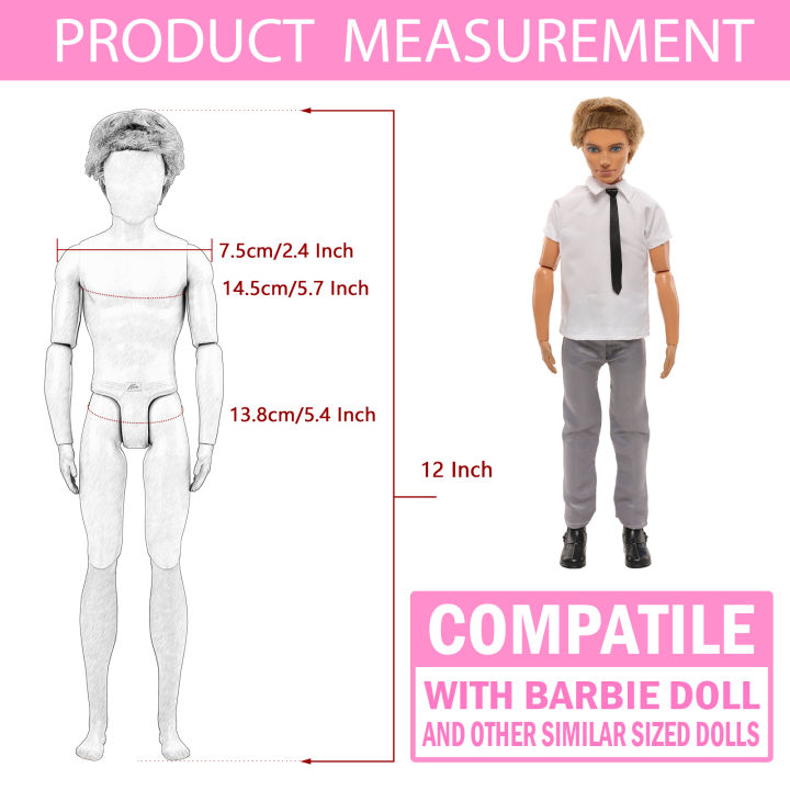 barwa-14-ken-ชุดตุ๊กตาและอุปกรณ์เสริมชุดเค็น-กางเกงขาสั้นด้านบน4ชุด-กางเกงด้านบน2ชุด-รองเท้าบูทสูง2ชุดเป็นของขวัญสำหรับเด็กอายุ3ถึง8ปี