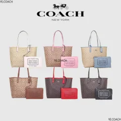 Ready stock original Coach 36658 women shoulder totes bag in khaki, Luxury,  Bags & Wallets on Carousell