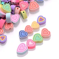 【CW】┇  30/50/100pcs Colorful Clay Beads Polymer Spacer Charms Jewelry Making Diy Necklace