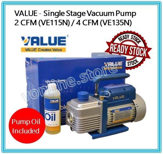 VALUE Single Stage Vacuum Pump 2 CFM (VE115N) Lazada