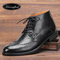 รองเท้าผู้ชายยี่ห้อ2023 Classic Brogue Style รองเท้าหนังแฟชั่นที่สะดวกสบาย