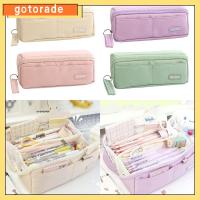 GOTORADE สีทึบทึบ กระเป๋าใส่ปากกา ช่องเปิดขนาดใหญ่ จุได้มาก กล่องใส่ดินสอ คาวาอิ ของขวัญสำหรับนักเรียน กล่องปากกา อุปกรณ์สำนักงานโรงเรียน