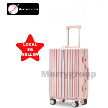20 Inch Carry On Luggage With Wheels Abs+pc Rolling Luggage Case Middle Size  Luggage Aluminum Frame Usb Luggage Travel Bag Burnt Yellow