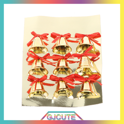 GJCUTE 9pcs ทองระฆังหัตถกรรมอุปกรณ์เสริมคริสต์มาส gingle Bell Wedding PARTY ตกแต่ง