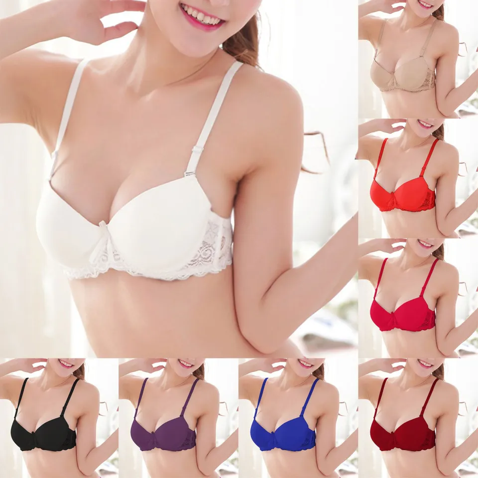 Womens Bra Small Chest Glossy Lace Cute Thin Underwear Gather Small Chest  Show Big Bras