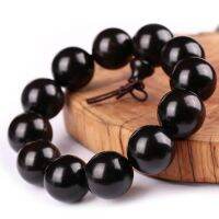 ☍▬ Selected Indonesian black sandalwood 20mm Wenwan bracelet ebony purple sandalwood Buddha beads for men and women couple bracelet manufacturers direct approval