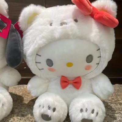 Sanrio Plushies Hello Kitty Cinnamonroll Kuromi Pochacco ตุ๊กตาผ้ากำมะหยี่ตุ๊กตาหมีน่ารักของเล่นของขวัญวันเกิดสำหรับเด็ก