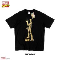 ลิขสิทธิ์แท้จาก Marvel เสื้อยืด Groot Avengers แขนสั้นผู้ชาย สีดำ Official licences mvx-248