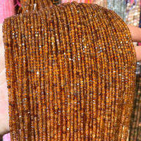 โกเมนเหลือง Yellow Garnet ทรงลูกบาศก์ เจียเหลี่ยม 2x2 mm เส้นยาว