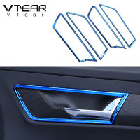 Vtear for Skoda Karoq Inner door bowl Trim car body styling stainless steel strip frame inner handle accessories decoration