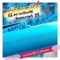 ท่อพีวีซี ท่อ PVC ขนาด 12 นิ้ว ชั้น 5 ตรานกอินทรีย์ มอก.17-2561 ท่อน้ำดื่ม สีฟ้า หนา แข็งแรง ตัดแบ่งขาย มีขนาด 0.5 เมตร , 1 เมตร และ 1.5 เมตร