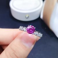 Pink bule yellow moissanite ring, 925 Sterling silver, beautiful color, sparkling, 1 carat D VVS1