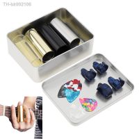 ☈► 15pcs/set Guitar Picks Box Stainless Steel Thumb Finger Celluloid Guitar Pick Slide Sticker Kit Set