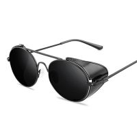 【hot】 Steampunk Sunglasses Man Woman Brand Glasses Male Female Mirror Fashion Designer Metal Driving Shades Oculos ！