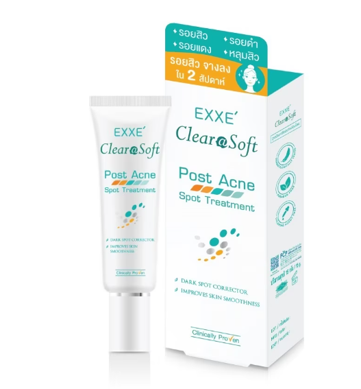 exxe-clearasoft-post-acne-spot-treatment-15-g-บำรุงผิวหน้าจากรอยสิว-จางลงใน-2-สัปดาห์