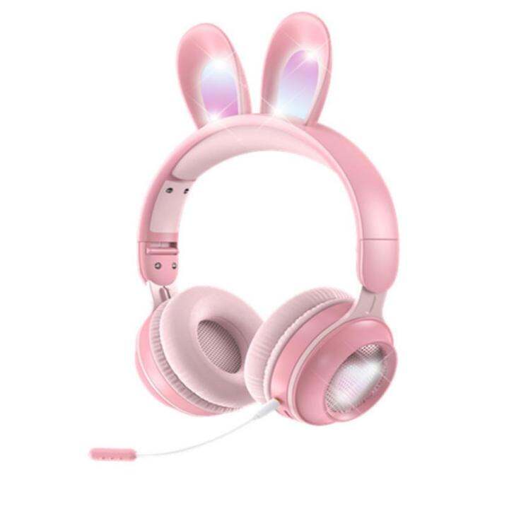 wireless-headphones-rabbit-ear-with-mic-blue-tooth-glow-light-stereo-bass-helmets-children-gamer-girl-pc-phone-gaming-headset