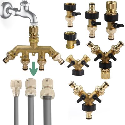 New Arrival 16 Style 3/4 quot; Garden Watering Accessorie Brass Copper Water Tap Hose Coupling Joint Adapter Extender Quick Connector