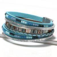 -border product launes Bohan m ms pearl bracelet h leather hand- by multi-laye bracelet