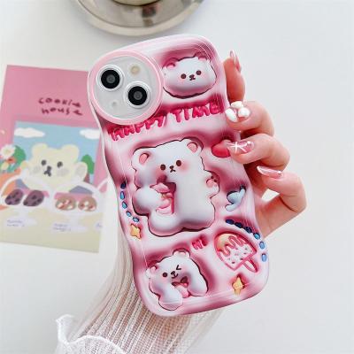 3D Visual Effects Phone Case For OPPO A57 A57S A57E A77 A77S 4G Case OPPO A52 A92 4G Cute Cartoon Dog, Little Bear, Flower, Rabbit shockproof silicone Phone Cover