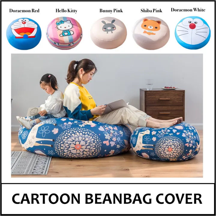COVER) Cartoon Beanbag Sofa Chairs Bean bag Cover Large 75x45cm Small  50x30cm | Sofa Beanbag Chair Stretch elastic beanbags soft material |  Lazada Singapore