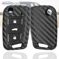 shangdjh OEMASSIVE Silicone Key Cover For VW Golf Polo 7 Tiguan Seat Leon Ibiza Skoda Octavia Carbon Fiber Rubber Shell Protection