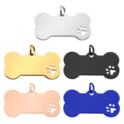 J09 Dog Tag เปล่าสแตนเลสป้องกันการสูญหายปลอกคอสัตว์เลี้ยง100ชิ้นอุปกรณ์ตกแต่งส่วนบุคคลแผ่น Papan Nama รูปแมวลูกสุนัข